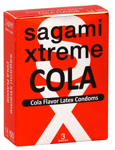 Ароматизированные презервативы Sagami Xtreme COLA - 3 шт. - Sagami - купить с доставкой в Орехово-Зуево