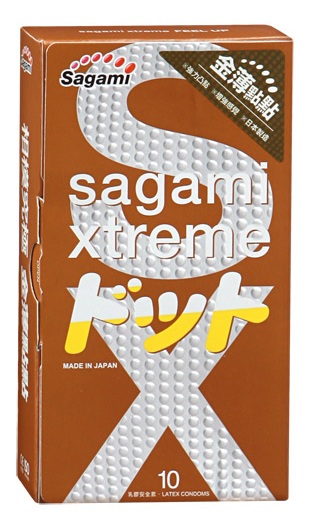 Презервативы Sagami Xtreme FEEL UP с точечной текстурой и линиями прилегания - 10 шт. - Sagami - купить с доставкой в Орехово-Зуево