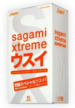 Ультратонкие презервативы Sagami Xtreme SUPERTHIN - 15 шт. - Sagami - купить с доставкой в Орехово-Зуево