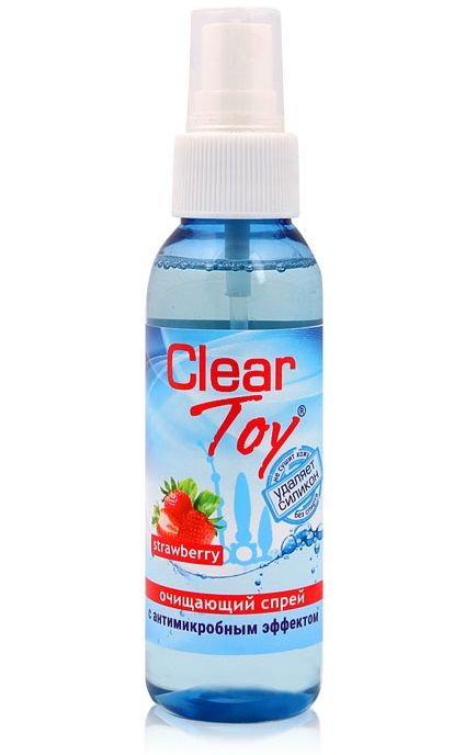 Очищающий спрей для игрушек CLEAR TOY Strawberry - 100 мл. - Биоритм - купить с доставкой в Орехово-Зуево