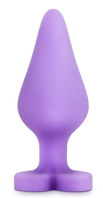 Фиолетовая анальная пробка Naughty Candy Heart Do Me Now - 8,9 см. - Blush Novelties - купить с доставкой в Орехово-Зуево