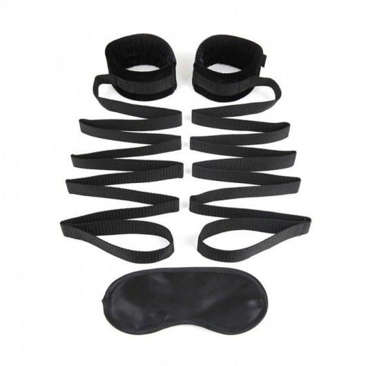 Чёрные манжеты для фиксации на кровати Bondage Bed Strap - Lux Fetish - купить с доставкой в Орехово-Зуево