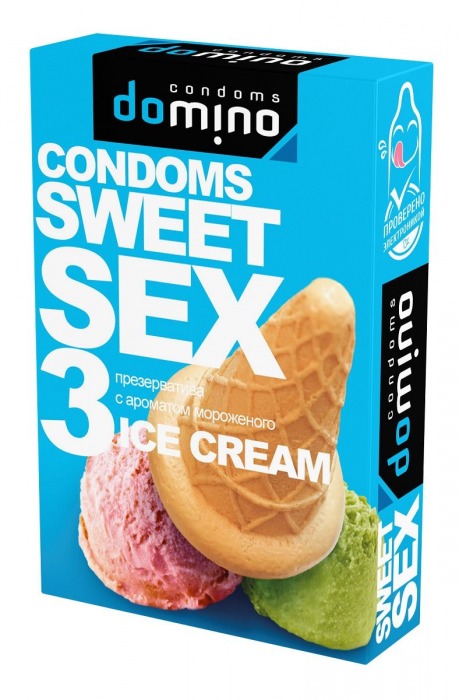 Презервативы для орального секса DOMINO Sweet Sex с ароматом мороженого - 3 шт. - Domino - купить с доставкой в Орехово-Зуево