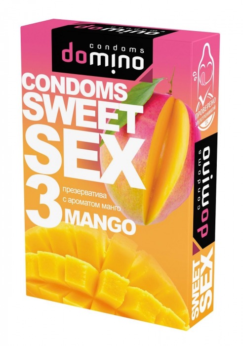 Презервативы для орального секса DOMINO Sweet Sex с ароматом манго - 3 шт. - Domino - купить с доставкой в Орехово-Зуево