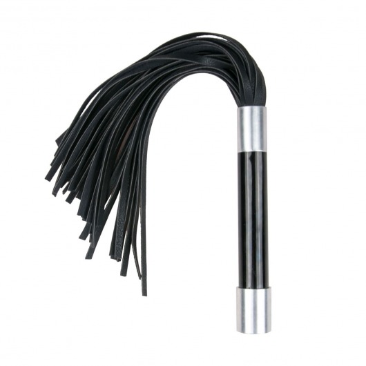 Черная плеть Easytoys Flogger With Metal Grip - 38 см. - Easy toys - купить с доставкой в Орехово-Зуево