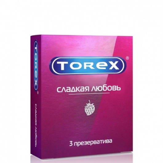 Презервативы Torex  Сладкая любовь  с ароматом клубники - 3 шт. - Torex - купить с доставкой в Орехово-Зуево
