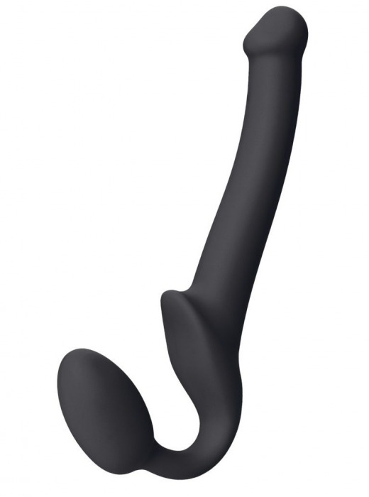Черный безремневой страпон Silicone Bendable Strap-On S - Strap-on-me - купить с доставкой в Орехово-Зуево