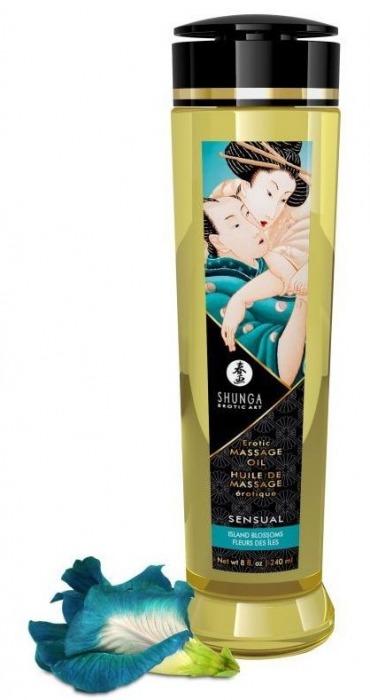 Массажное масло Sensual с цветочным ароматом - 240 мл. - Shunga - купить с доставкой в Орехово-Зуево