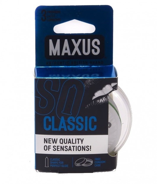 Классические презервативы в пластиковом кейсе MAXUS Classic - 3 шт. - Maxus - купить с доставкой в Орехово-Зуево
