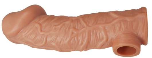 Телесная насадка на фаллос с отверстием для мошонки EXTREME SLEEVE - 17,6 см. - KOKOS - в Орехово-Зуево купить с доставкой