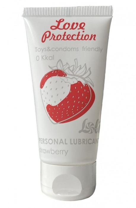 Лубрикант на водной основе с ароматом малины Love Protection Strawberry - 50 мл. - Lola Games - купить с доставкой в Орехово-Зуево