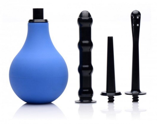 Анальный душ с 3 насадками Premium One-way Valve Anal Douche Set - XR Brands - купить с доставкой в Орехово-Зуево