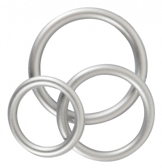 Набор из 3 эрекционных колец под металл Metallic Silicone Cock Ring Set - Orion - в Орехово-Зуево купить с доставкой
