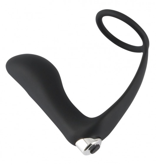 Черное эрекционное кольцо с анальной вибропробкой Vibrating Ring   Plug - Orion - в Орехово-Зуево купить с доставкой