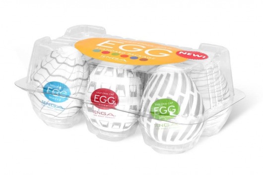 Набор из 6 мастурбаторов Tenga EGG Easy Beat с различным рельефом - Tenga - в Орехово-Зуево купить с доставкой