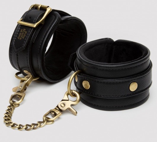 Черные оковы на ноги Bound to You Faux Leather Ankle Cuffs - Fifty Shades of Grey - купить с доставкой в Орехово-Зуево