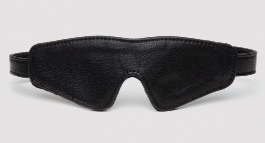 Черная плотная маска на глаза Bound to You Faux Leather Blindfold - Fifty Shades of Grey - купить с доставкой в Орехово-Зуево