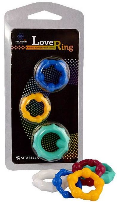 Набор из 3 цветных эрекционных колец Love Ring - Sitabella - в Орехово-Зуево купить с доставкой