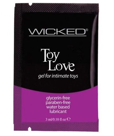 Лубрикант на водной основе для использования с игрушками WICKED Toy Love - 3 мл. - Wicked - купить с доставкой в Орехово-Зуево