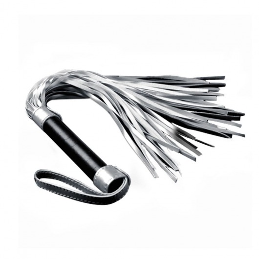 Серебристая плетка Struggle My Flogger с черной ручкой - 45 см. - Lovetoy - купить с доставкой в Орехово-Зуево