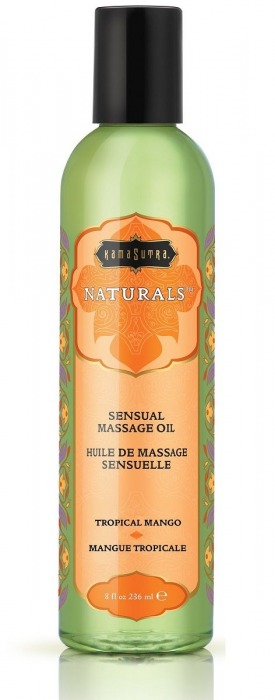 Массажное масло Naturals Tropical Mango с ароматом манго - 236 мл. - Kama Sutra - купить с доставкой в Орехово-Зуево