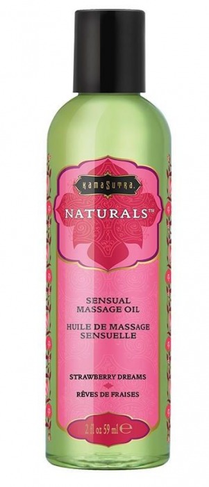Массажное масло Naturals Strawberry Dreams с ароматом клубники - 59 мл. - Kama Sutra - купить с доставкой в Орехово-Зуево