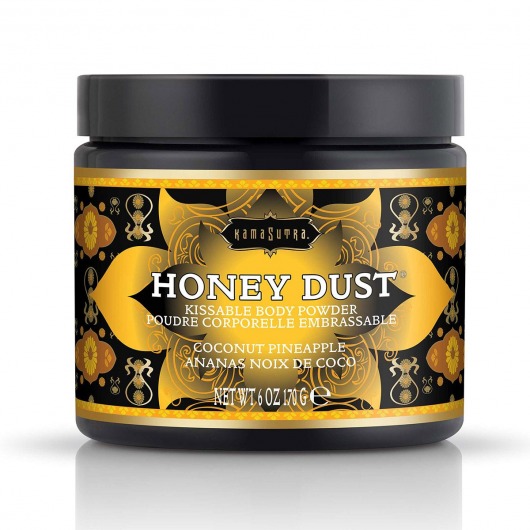 Пудра для тела Honey Dust Body Powder с ароматом кокоса и ананаса - 170 гр. - Kama Sutra - купить с доставкой в Орехово-Зуево