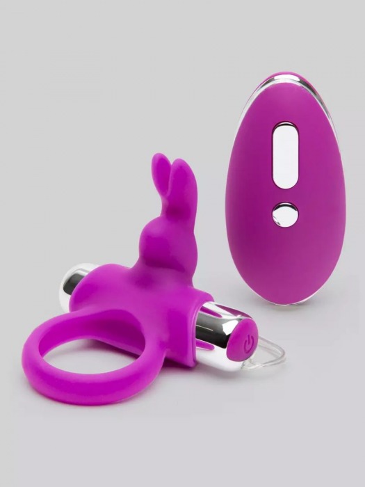 Лиловое виброкольцо с пультом ДУ Remote Control Cock Ring - Happy Rabbit - в Орехово-Зуево купить с доставкой