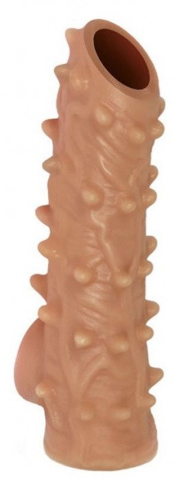 Телесная насадка с шипами и открытой головкой Nude Sleeve S - 10 см. - KOKOS - в Орехово-Зуево купить с доставкой