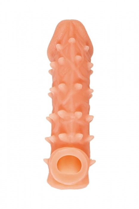 Телесная закрытая насадка с пупырышками Cock Sleeve Size M - 15,6 см. - KOKOS - в Орехово-Зуево купить с доставкой