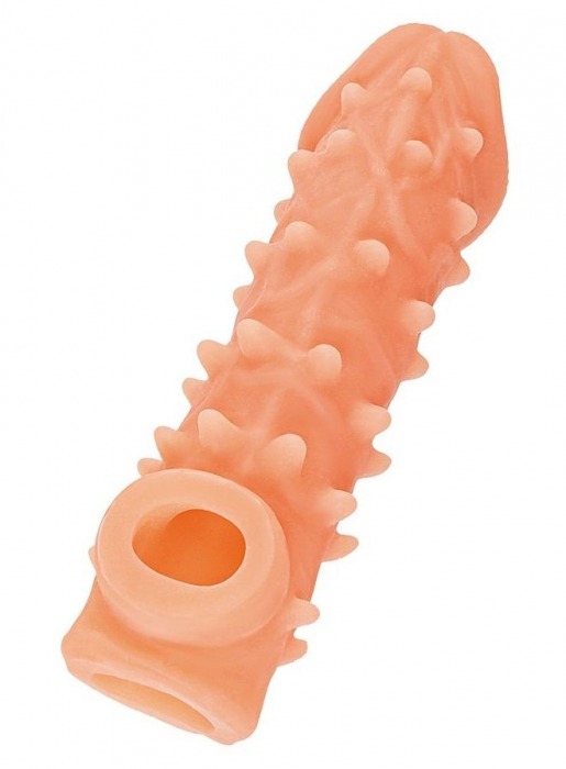 Телесная закрытая насадка с пупырышками Cock Sleeve Size L - 17,6 см. - KOKOS - в Орехово-Зуево купить с доставкой