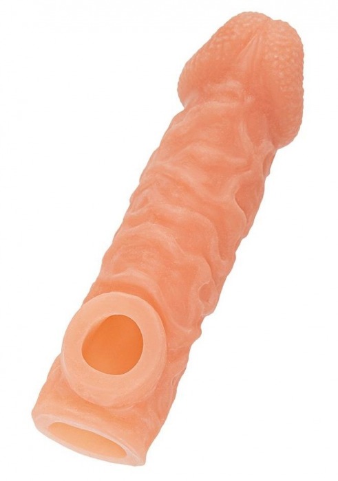 Телесная закрытая насадка с шершавой головкой Cock Sleeve Size L - 17,6 см. - KOKOS - в Орехово-Зуево купить с доставкой