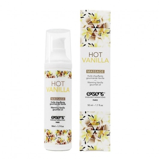 Разогревающее массажное масло с ароматом ванили Gourmet Hot Vanilla - 50 мл. - Exsens - купить с доставкой в Орехово-Зуево