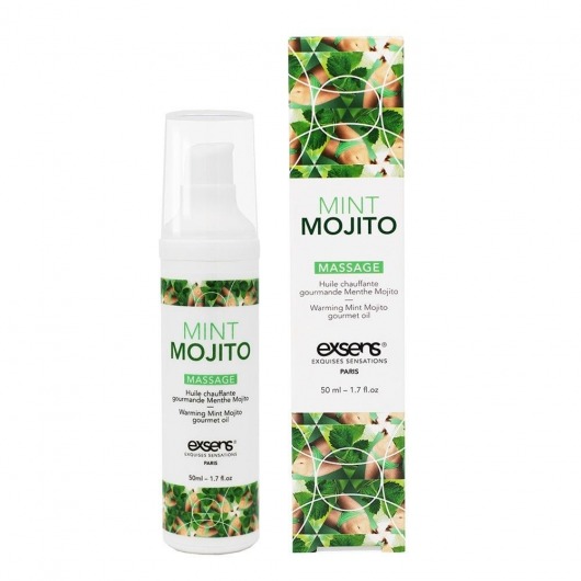 Разогревающее массажное масло с ароматом мохито Gourmet Mint Mojito - 50 мл. - Exsens - купить с доставкой в Орехово-Зуево