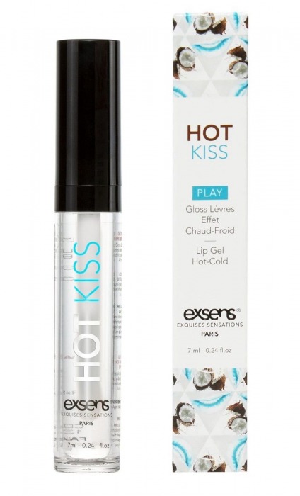 Блеск для губ Hot Kiss Coconut с ароматом кокоса - 7 мл. - Exsens - купить с доставкой в Орехово-Зуево