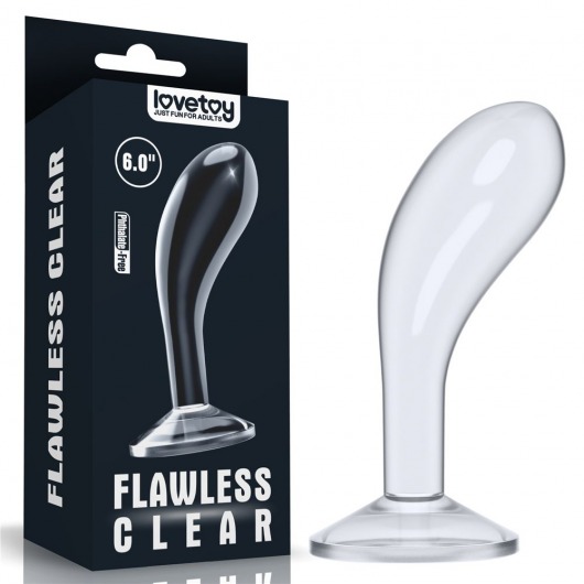 Прозрачный стимулятор простаты Flawless Clear Prostate Plug - 15 см. - Lovetoy - в Орехово-Зуево купить с доставкой