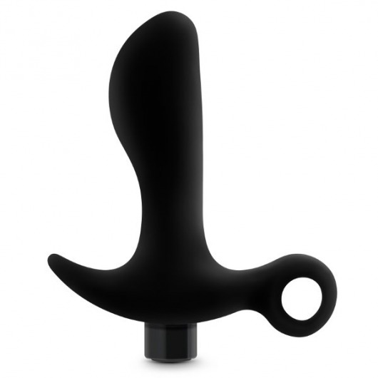 Черный анальный вибратор Silicone Vibrating Prostate Massager 01 - 10,8 см. - Blush Novelties - в Орехово-Зуево купить с доставкой