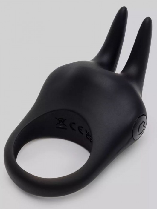 Черное эрекционное виброкольцо Sensation Rechargeable Vibrating Rabbit Love Ring - Fifty Shades of Grey - в Орехово-Зуево купить с доставкой