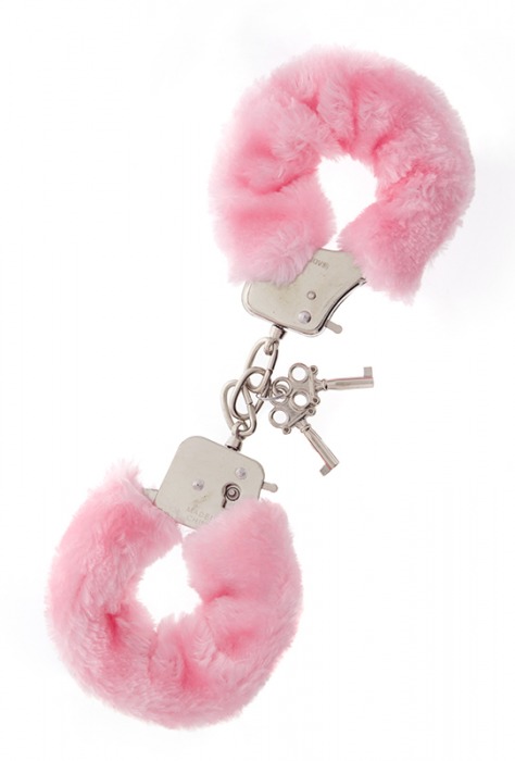 Металлические наручники с розовой меховой опушкой METAL HANDCUFF WITH PLUSH PINK - Dream Toys - купить с доставкой в Орехово-Зуево