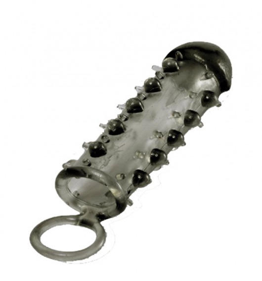 Дымчатая стимулирующая насадка с закрытой головкой SAMURAI PENIS SLEEVE BLACK - 14,5 см. - NMC - в Орехово-Зуево купить с доставкой