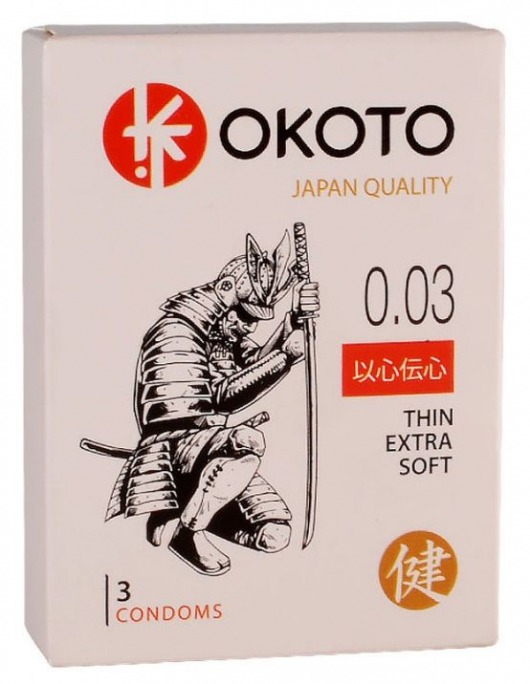 Тонкие презервативы OKOTO Thin Extra Soft - 3 шт. - Sitabella - купить с доставкой в Орехово-Зуево