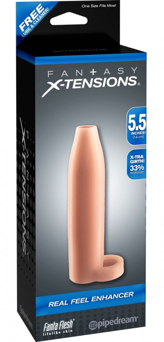 Насадка-расширитель с кольцом для подхвата мошонки Real Feel Enhancer - 14 см. - Pipedream - в Орехово-Зуево купить с доставкой