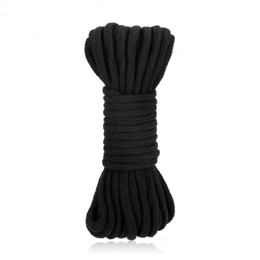 Черная хлопковая веревка для связывания Bondage Rope - 10 м. - Lux Fetish - купить с доставкой в Орехово-Зуево