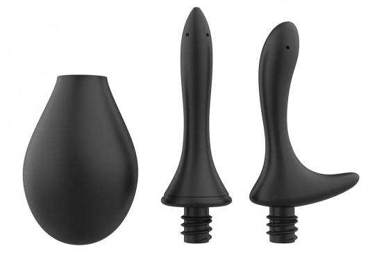 Черный анальный душ Nexus Anal Douche Set с 2 сменными насадками - Nexus Range - купить с доставкой в Орехово-Зуево