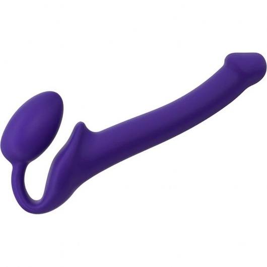 Фиолетовый безремневой страпон Silicone Bendable Strap-On - size S - Strap-on-me - купить с доставкой в Орехово-Зуево