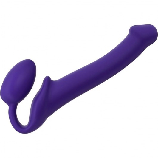 Фиолетовый безремневой страпон Silicone Bendable Strap-On - size M - Strap-on-me - купить с доставкой в Орехово-Зуево