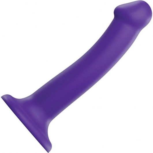 Фиолетовый фаллоимитатор-насадка Strap-On-Me Dildo Dual Density size M - 18 см. - Strap-on-me - купить с доставкой в Орехово-Зуево