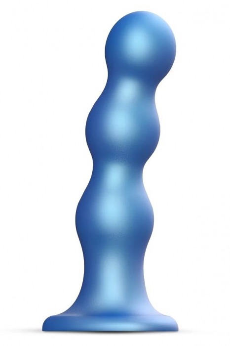 Голубая насадка Strap-On-Me Dildo Plug Balls size S - Strap-on-me - купить с доставкой в Орехово-Зуево