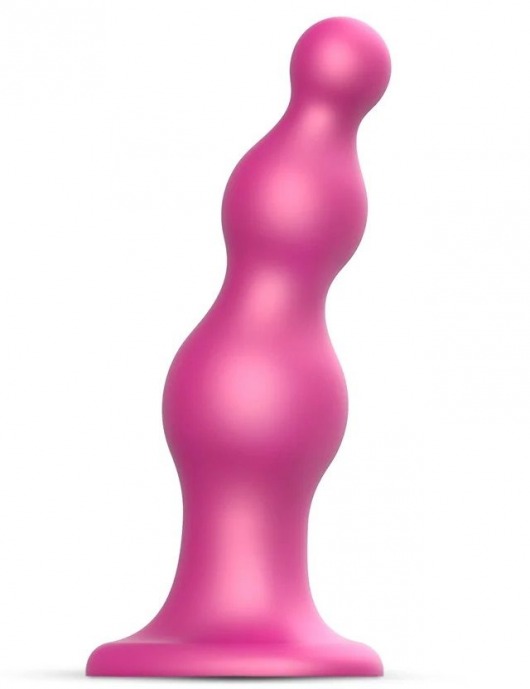 Розовая насадка Strap-On-Me Dildo Plug Beads size S - Strap-on-me - купить с доставкой в Орехово-Зуево
