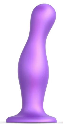 Фиолетовая насадка Strap-On-Me Dildo Plug Curvy size L - Strap-on-me - купить с доставкой в Орехово-Зуево